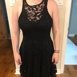 Black lace tank dress